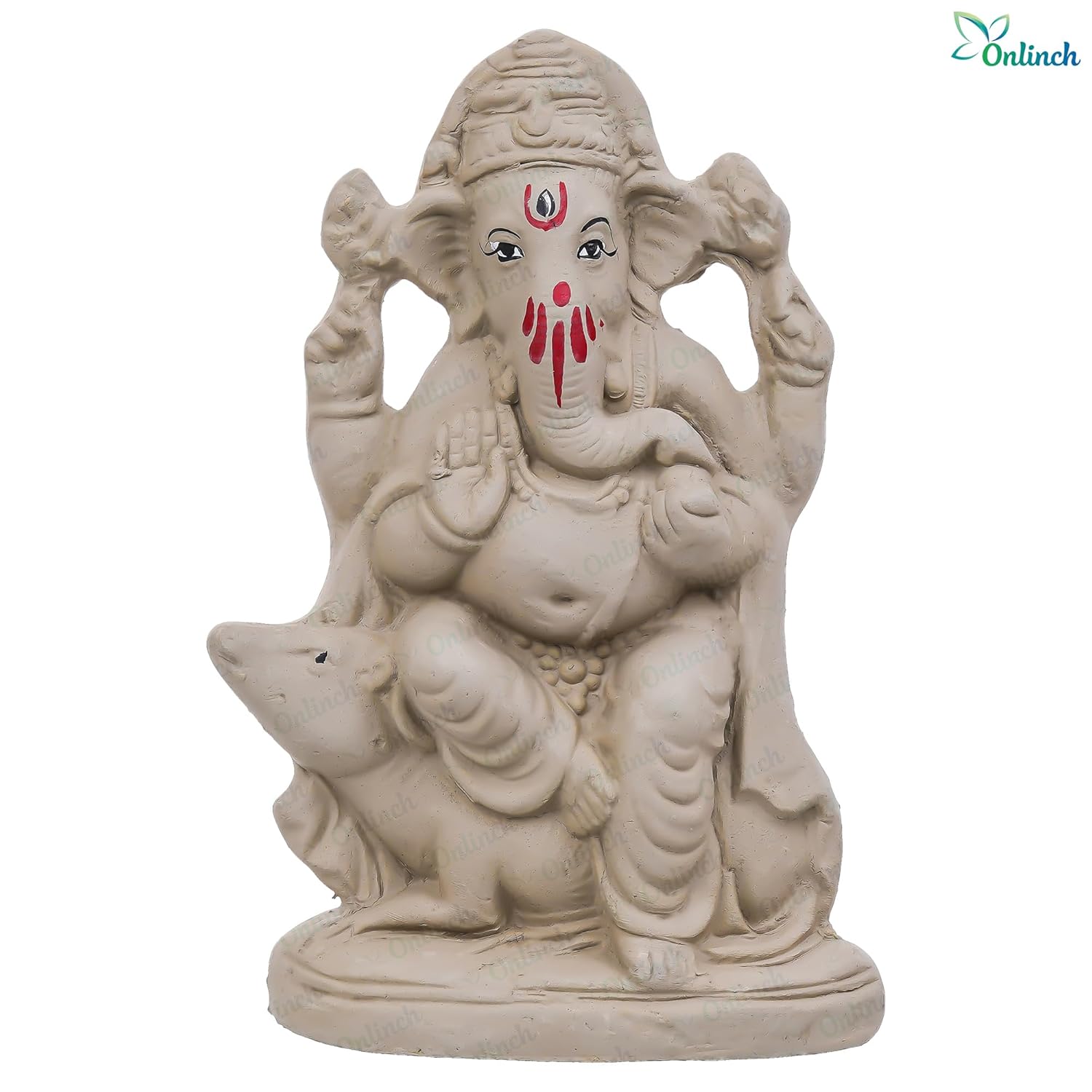 100% Eco - Friendly Traditional Handcrafted Mud Mitti Earthenware Ganesh Idol For Visarjan |Mitti Ganesh Murti | Home Pooja | Ganesh Chaturthi Gift 31 (6.5 Inch, Fantasy, Brown) - Pickkart