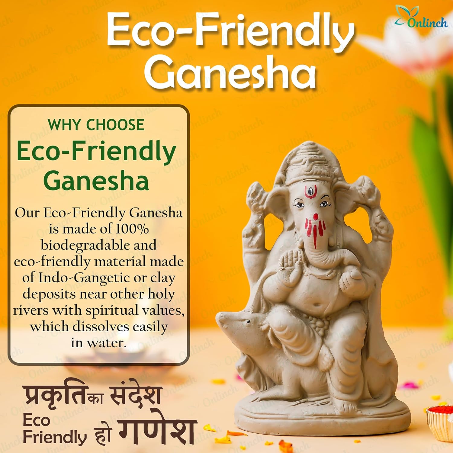 100% Eco - Friendly Traditional Handcrafted Mud Mitti Earthenware Ganesh Idol For Visarjan |Mitti Ganesh Murti | Home Pooja | Ganesh Chaturthi Gift 31 (6.5 Inch, Fantasy, Brown) - Pickkart