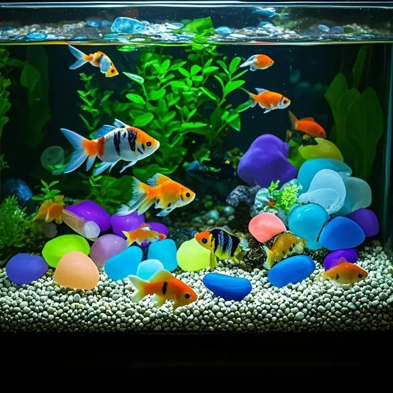 100pcs Artificial Mixed Color Glow Stones Fluorescent Rocks For Home Decor - Pickkart