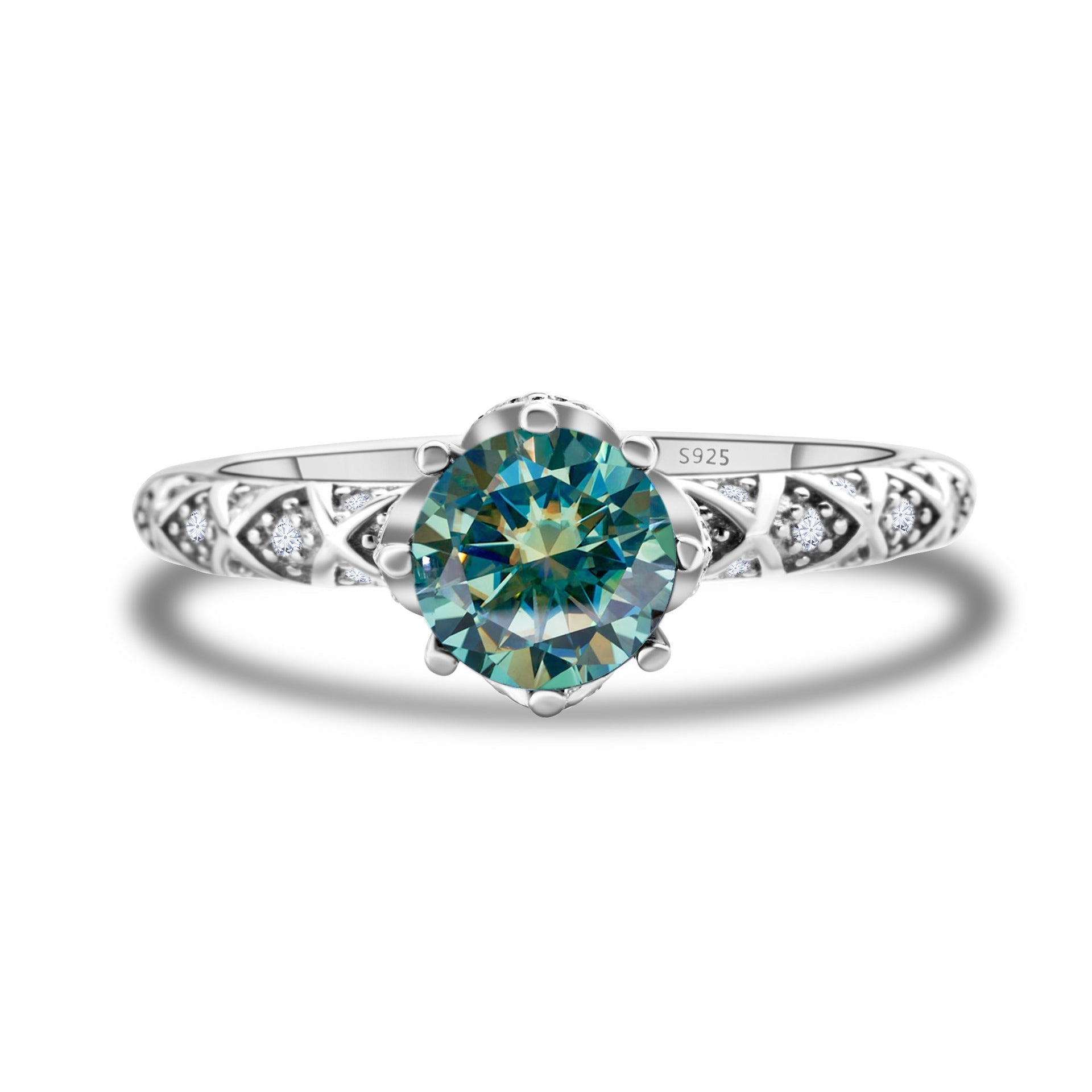 925 Sterling Silver Moissanite Ring Women's Pt950 Gold - plated Vine Winding Light Luxury - Pickkart