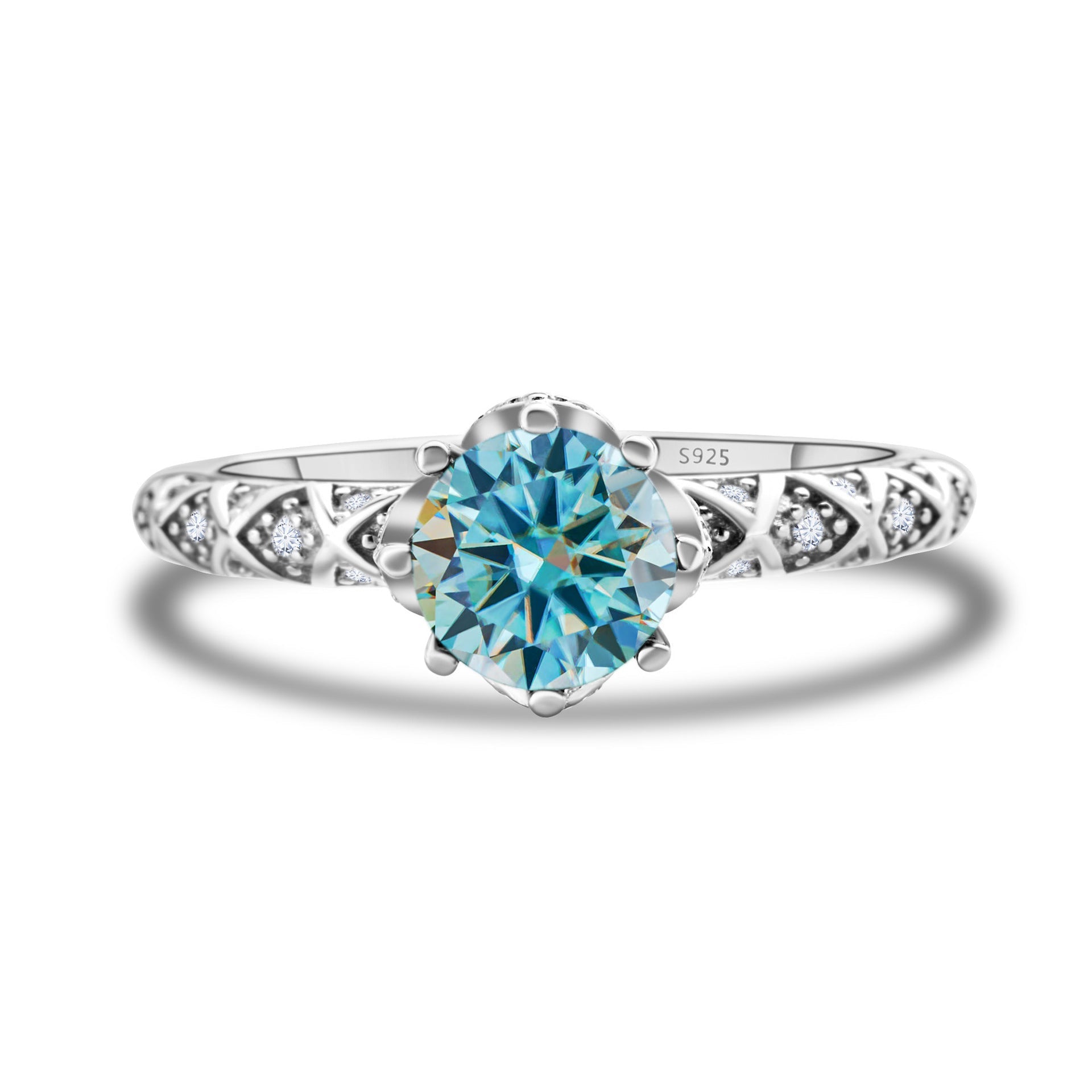 925 Sterling Silver Moissanite Ring Women's Pt950 Gold - plated Vine Winding Light Luxury - Pickkart