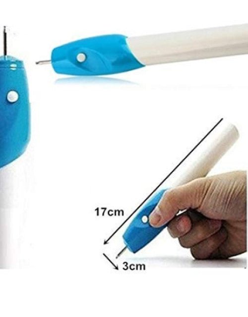 All Surface Writing Engrave Pen | Battery Operated, 2 Engraving Tips(Multicolor) - Pickkart