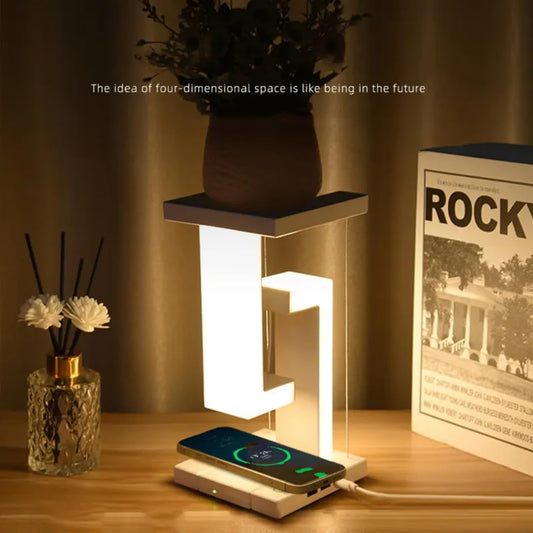 Anti - Gravity Table Night Lamp Light with Mobile Wireless Charging - Pickkart