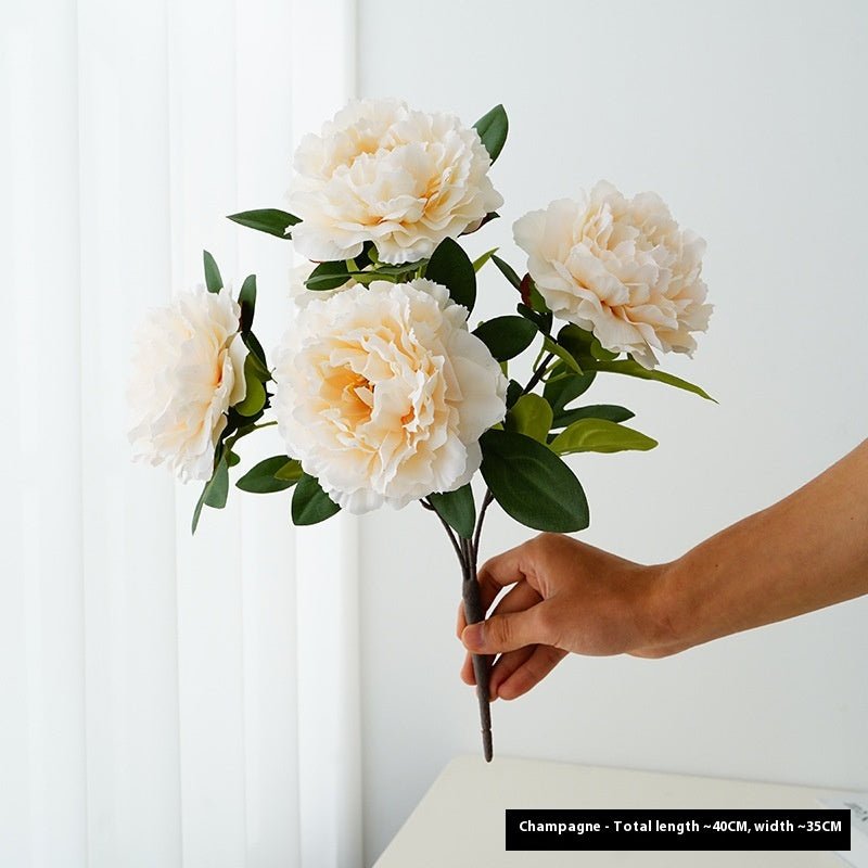 Artificial Flower Peony 5 - head Bouquet Flower Arrangement - Pickkart