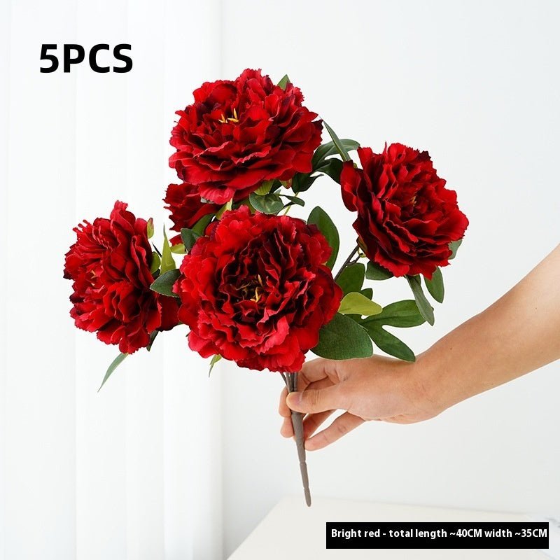 Artificial Flower Peony 5 - head Bouquet Flower Arrangement - Pickkart