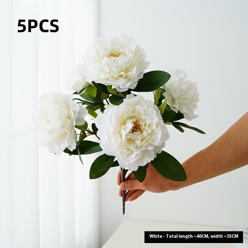 Artificial Flower Peony 5 - head Bouquet Flower Arrangement - Pickkart