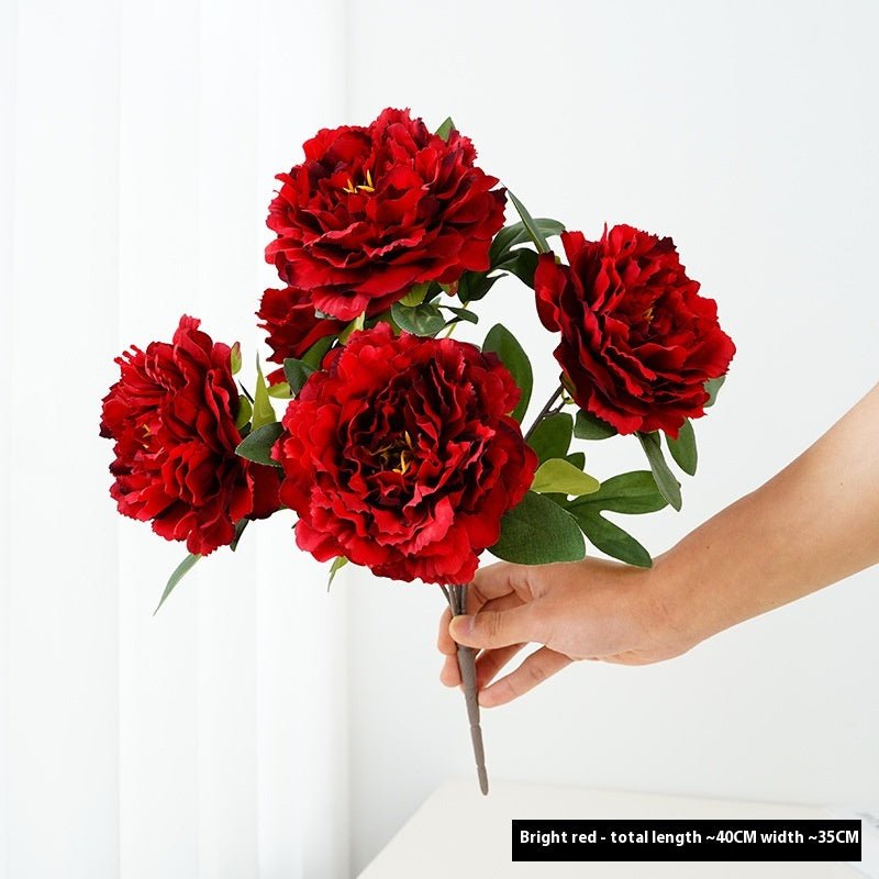 Artificial Flower Peony 5 - head Bouquet Flower Arrangement - Pickkart