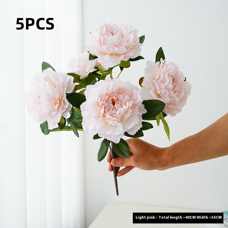 Artificial Flower Peony 5 - head Bouquet Flower Arrangement - Pickkart