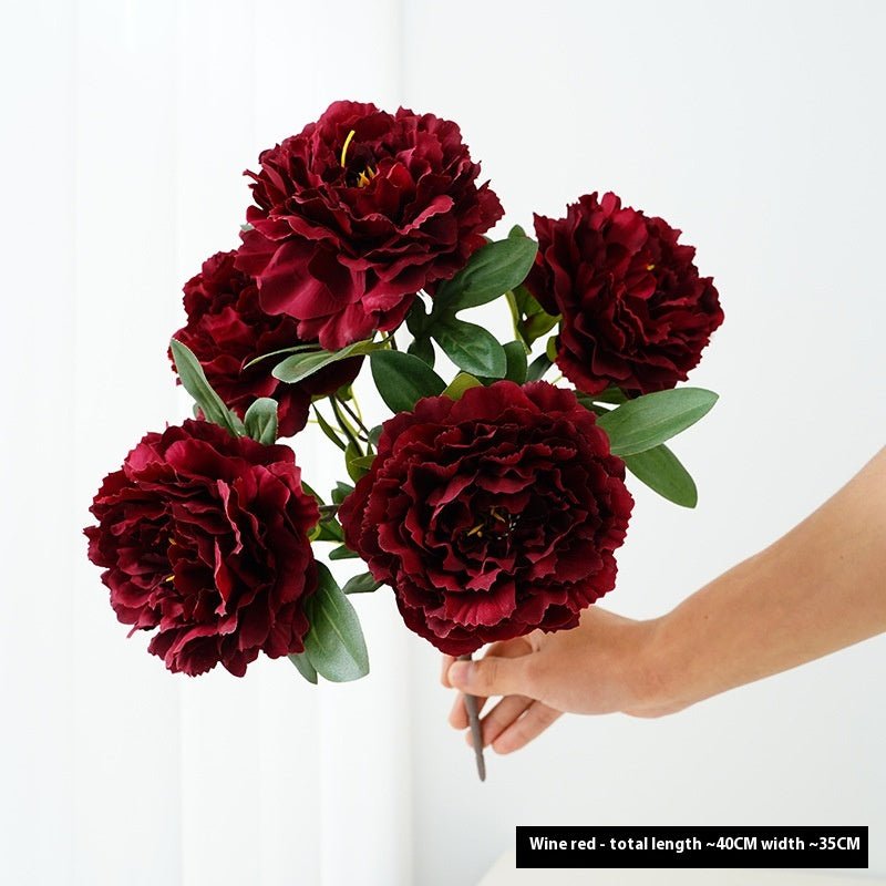 Artificial Flower Peony 5 - head Bouquet Flower Arrangement - Pickkart
