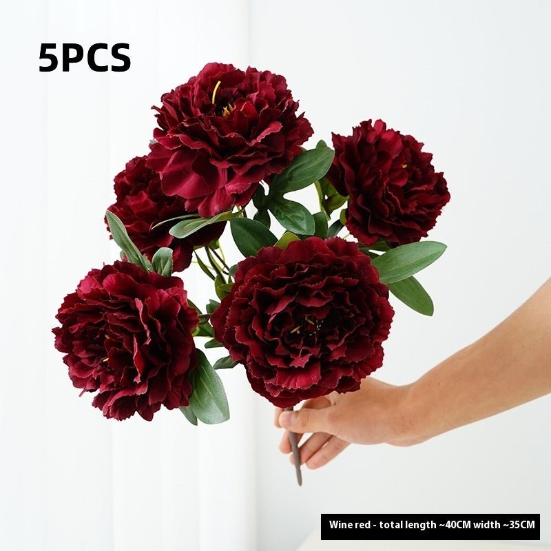 Artificial Flower Peony 5 - head Bouquet Flower Arrangement - Pickkart