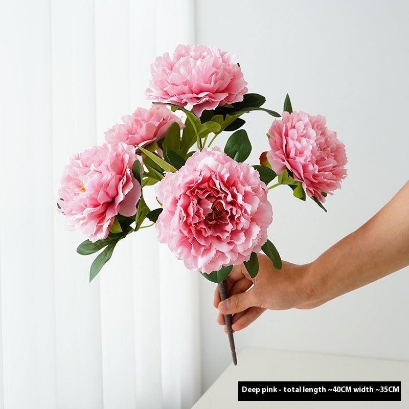 Artificial Flower Peony 5 - head Bouquet Flower Arrangement - Pickkart