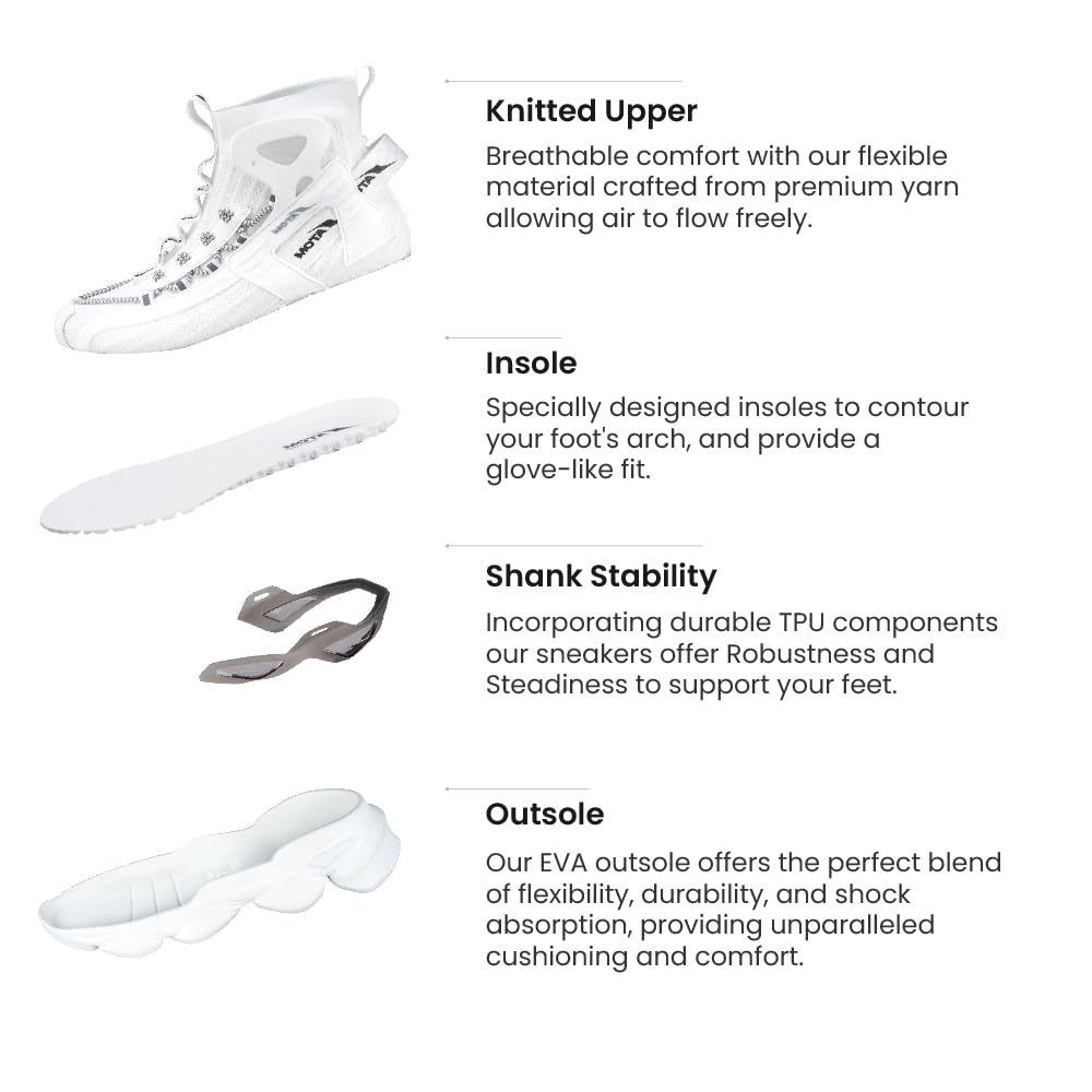 ATOM Gansta1 Men's Hi - Top Knitted Sneakers | EVA Outsole, Perfect for Casual Outings - Pickkart