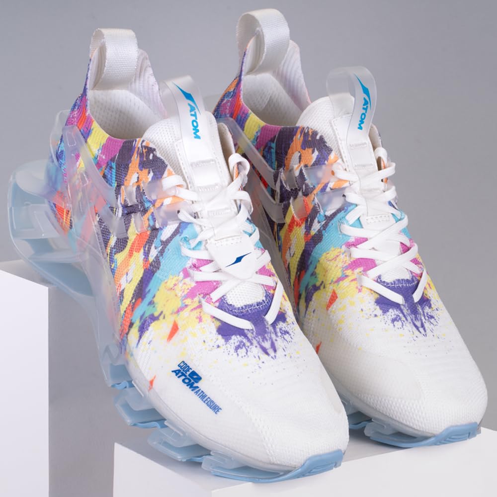 ATOM Men's Phantom Multicolor Sneakers | Stylish & Comfortable Casual Sneakers with Breathable Air Mesh | All - Day Comfort - Pickkart