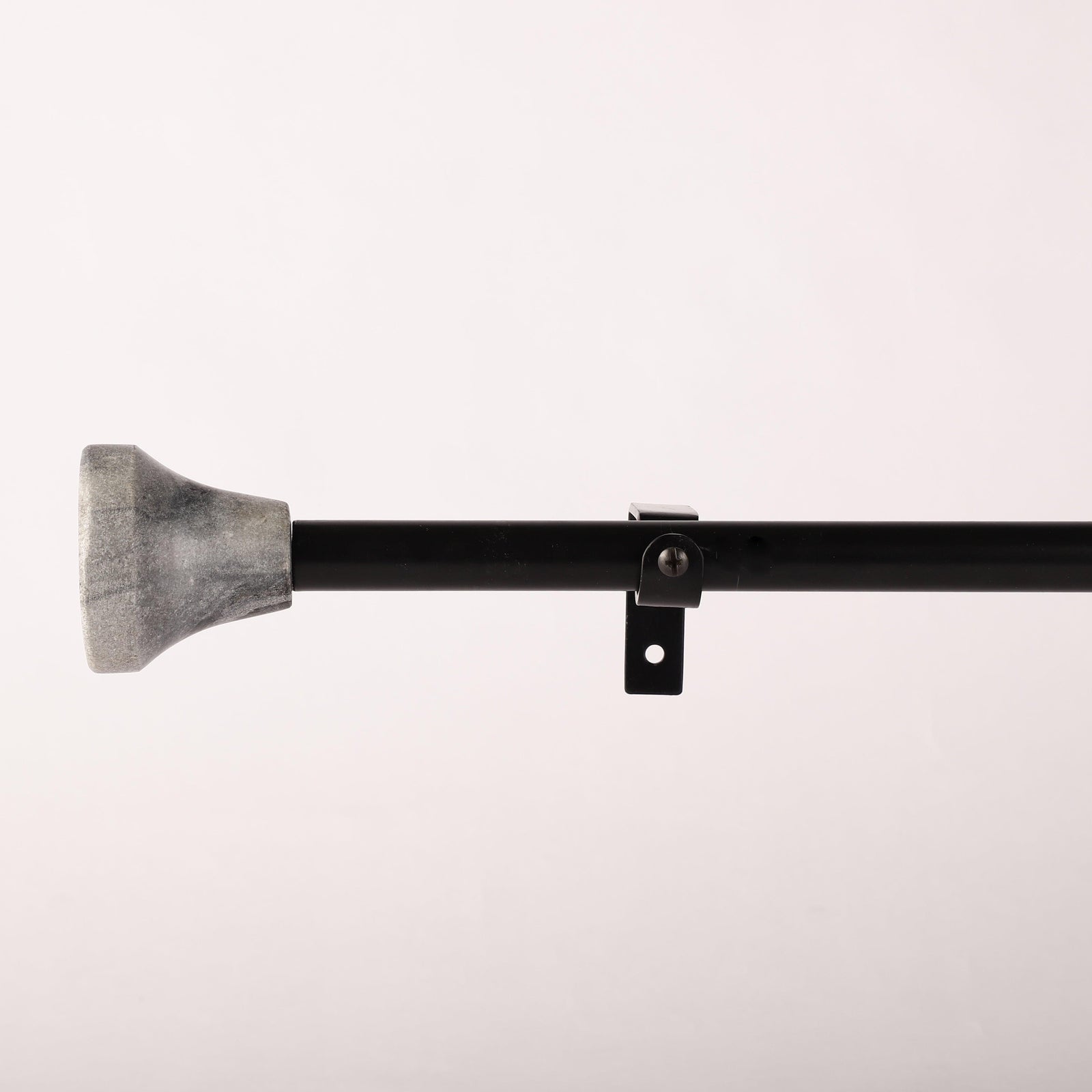 Black Extendable Curtain Pole | Marble Finials | 61 - 366cm - Pickkart