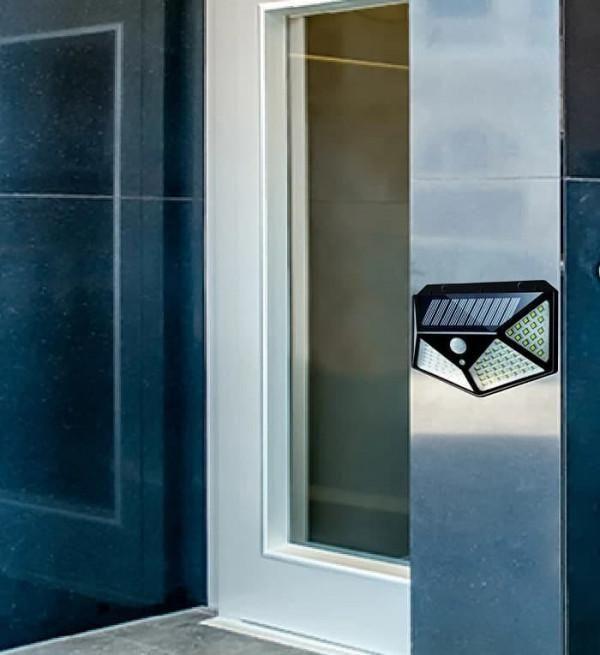 Bright Solar Wireless Security Motion Sensor 100 Led Night Light for Home and Garden ,Outdoors - Pickkart