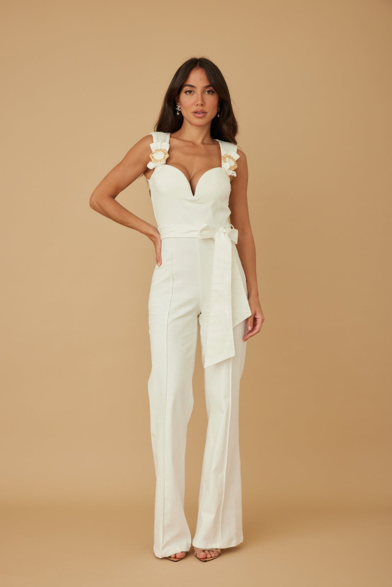 Intertwined Ring Detail With Strap Jumpsuit - Pickkart