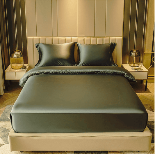 Maroon Premium Satin Elastic Fitted Sheets with 2 Pillow Covers - Pickkart