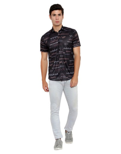Men Regular Fit Self Design Casual Shirt - Pickkart