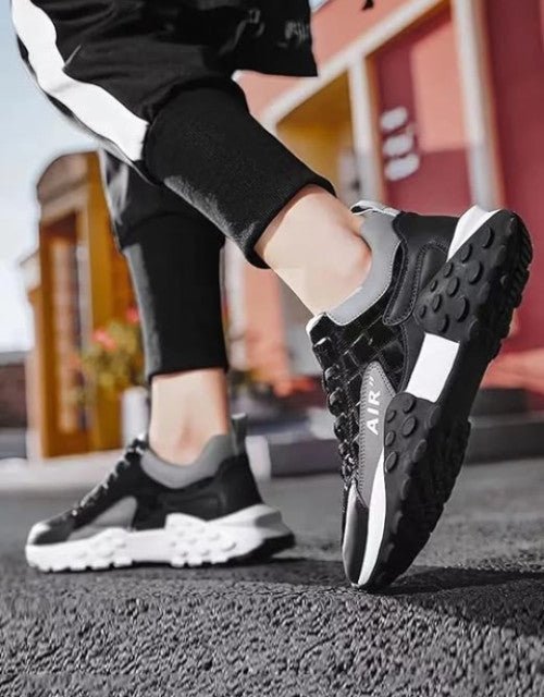 Men's Light Weight Mid Top Platform Fashion Synthetic Leather Sneakers - Pickkart