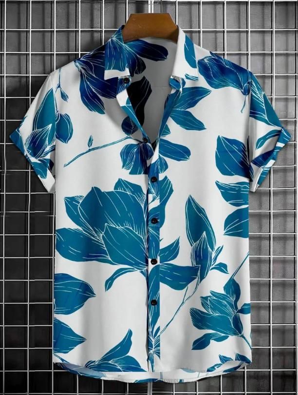 Men's Printed Half Sleeves Regular Collar Casual Shirt - Pickkart