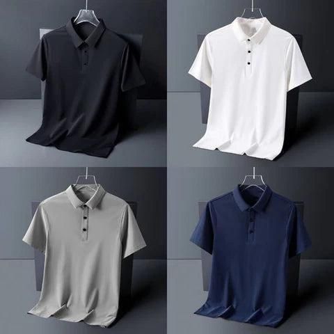 Poly Matte Solid Half Sleeves Mens Polo T-Shirt Pack Of 4 - Pickkart