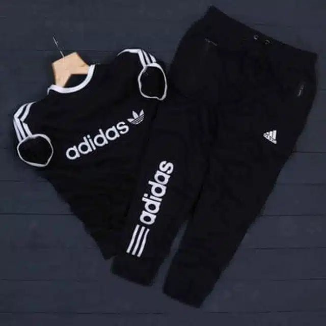 Printed Track Suit for Men (Black, S) - Pickkart