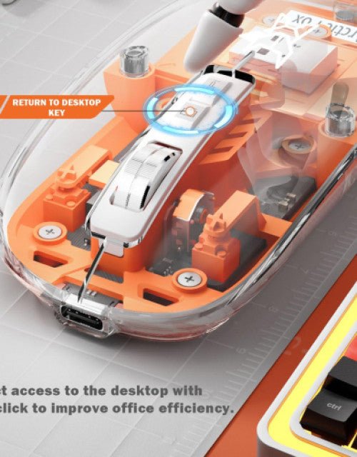 Transparent Wireless and Bluetooth Rechargeable Mouse - Pickkart