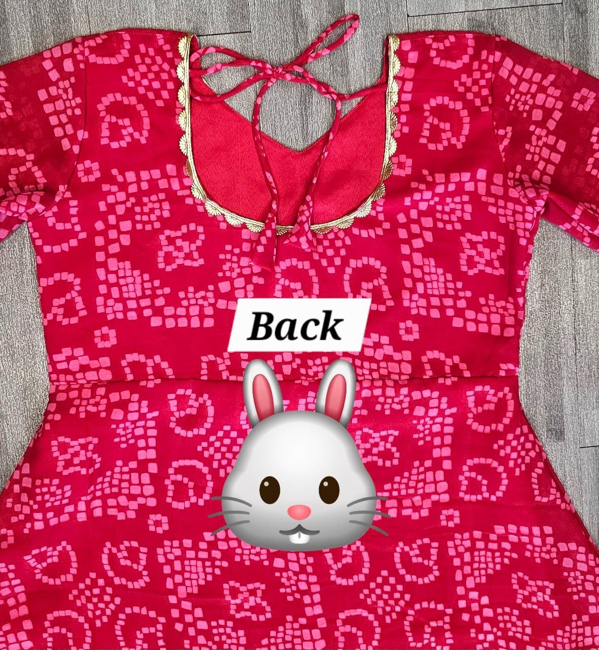 Women'S Red Bandhani Styles Gown - Pickkart