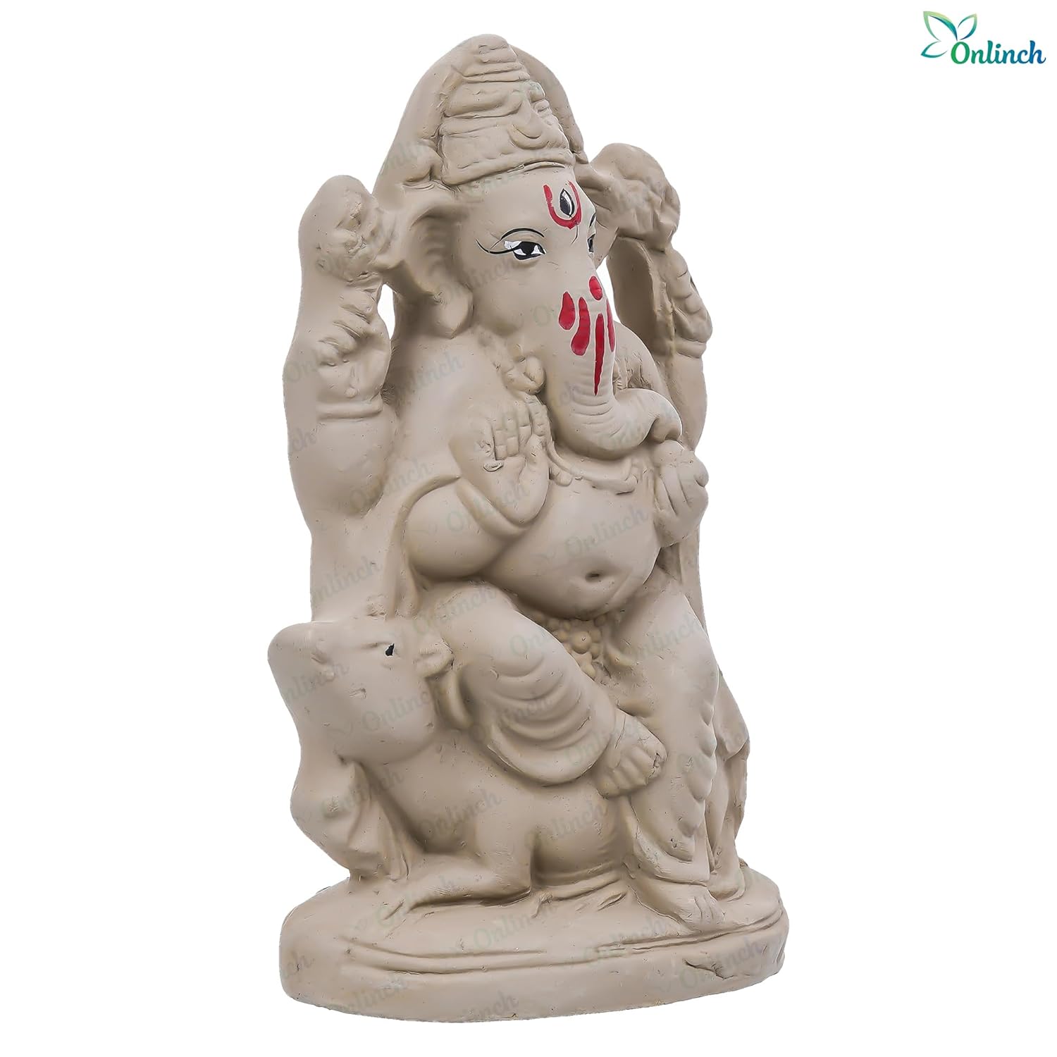 100% Eco - Friendly Traditional Handcrafted Mud Mitti Earthenware Ganesh Idol For Visarjan |Mitti Ganesh Murti | Home Pooja | Ganesh Chaturthi Gift 31 (6.5 Inch, Fantasy, Brown) - Pickkart