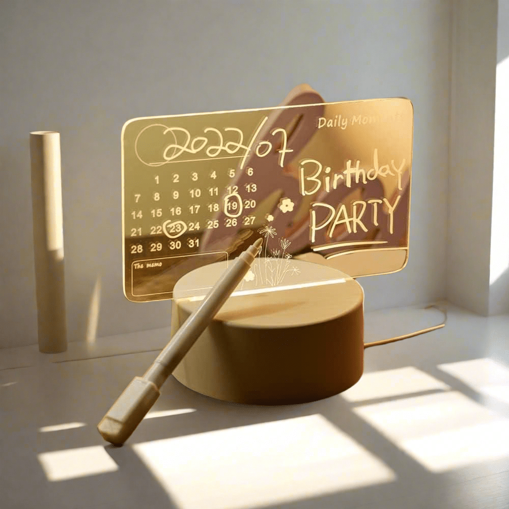 3D Acrylic Writing Board with Pen and Light - Pickkart