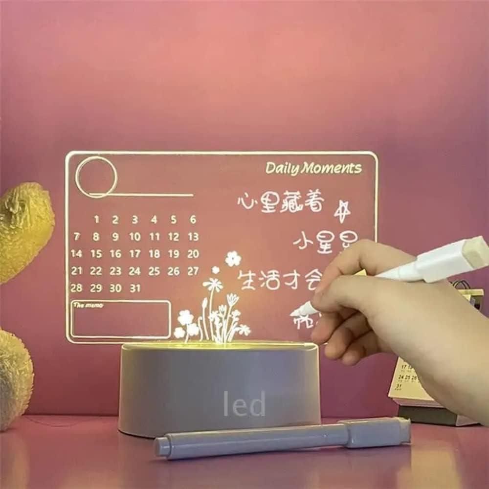 3D Acrylic Writing Board with Pen and Light - Pickkart