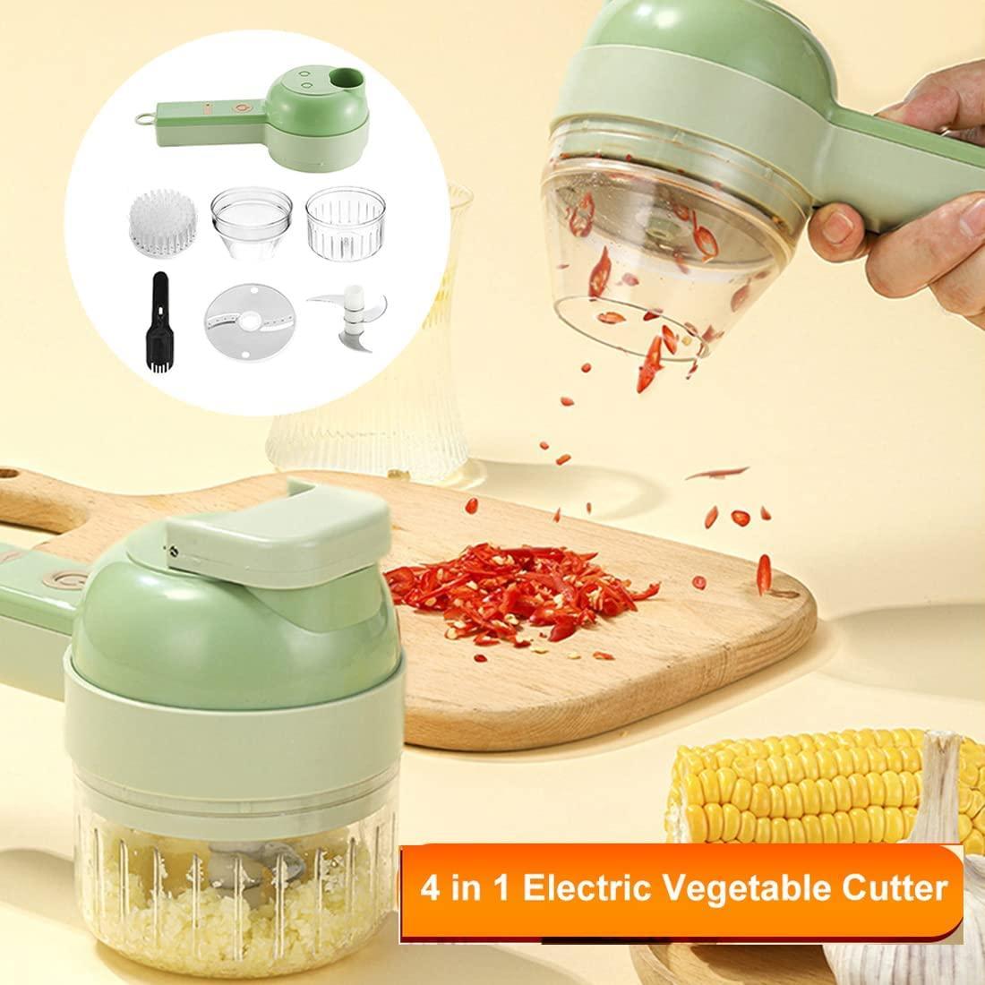 4 in 1 Portable Electric Vegetable Cutter Set - Pickkart