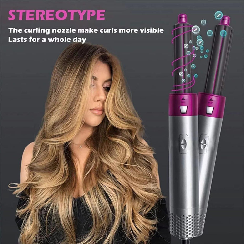 5 in 1 Multifunctional Hair Dryer Styling Tool, Detachable 5 - in - 1 Multi - Head Hot Air Comb, The Negative Ion Automatic Suction Hair Curler - Pickkart