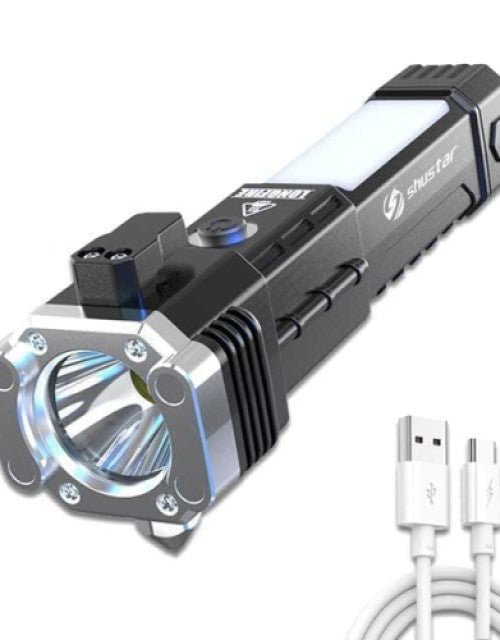 8 in1 Safety Hammer Flashlight Rechargeable Treasure - Pickkart