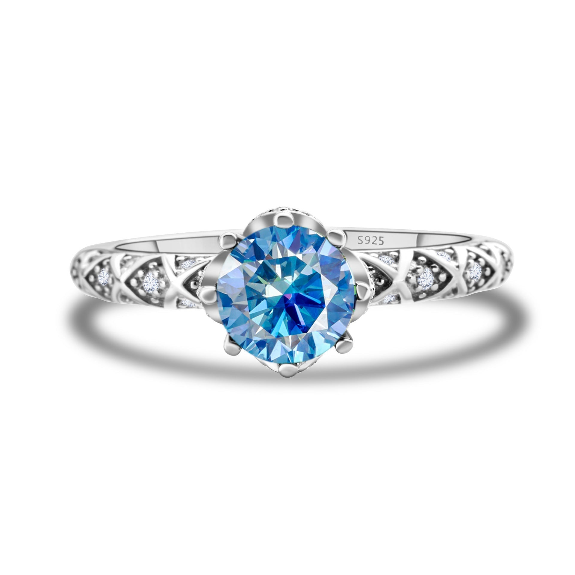 925 Sterling Silver Moissanite Ring Women's Pt950 Gold - plated Vine Winding Light Luxury - Pickkart