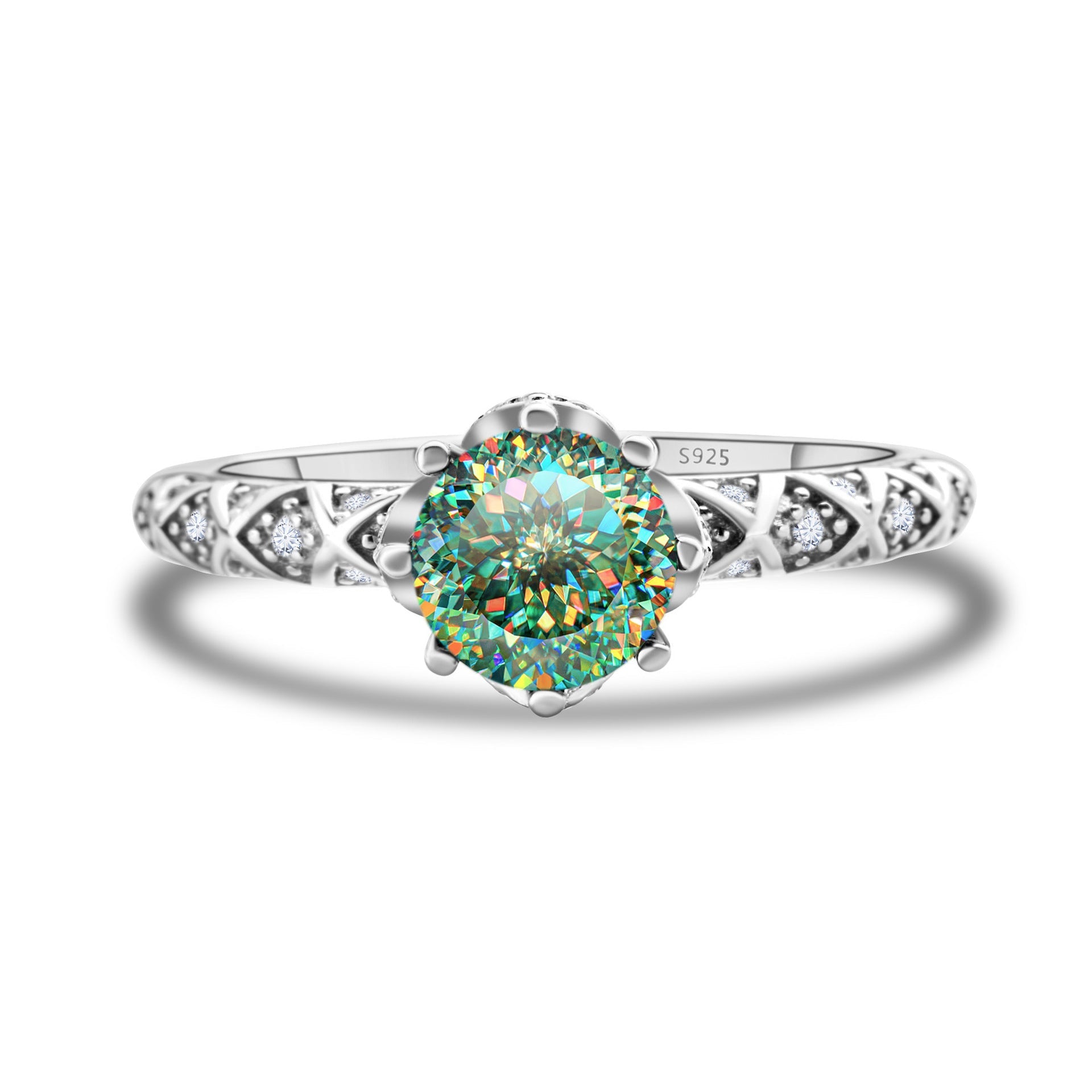 925 Sterling Silver Moissanite Ring Women's Pt950 Gold - plated Vine Winding Light Luxury - Pickkart