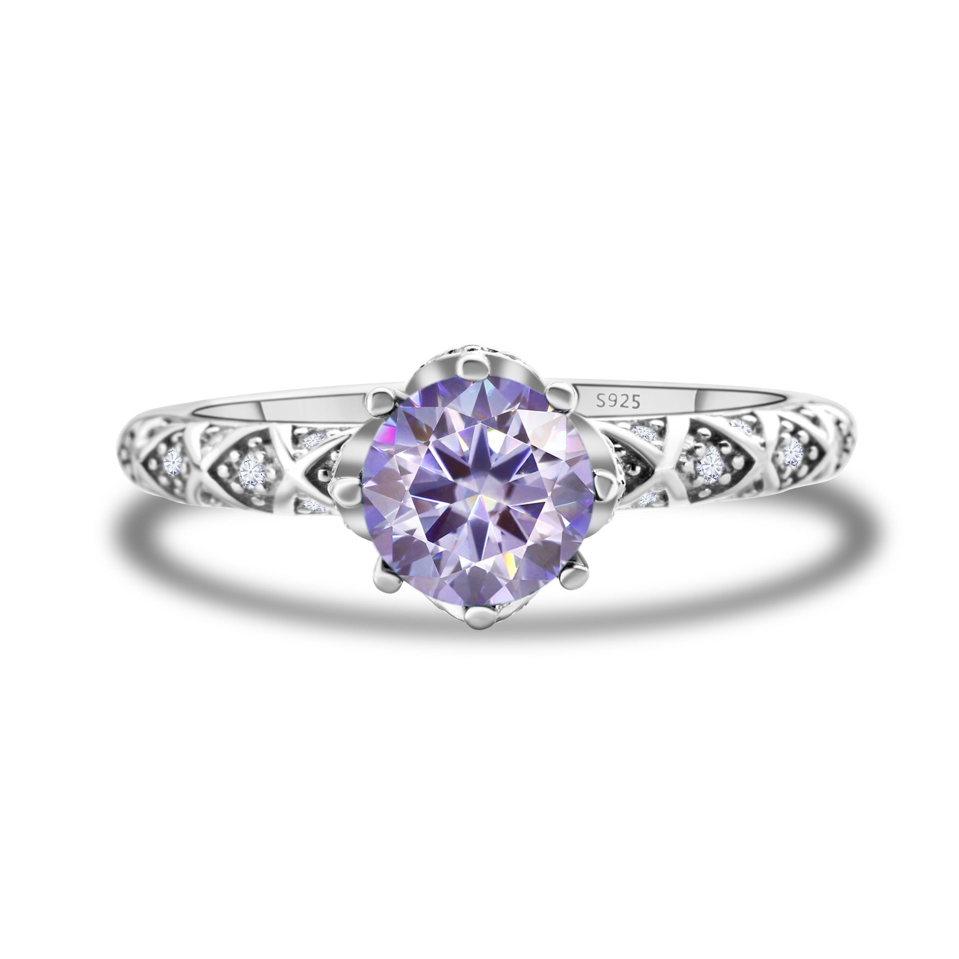 925 Sterling Silver Moissanite Ring Women's Pt950 Gold - plated Vine Winding Light Luxury - Pickkart