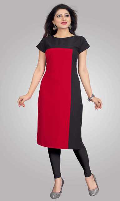 AK Fashion Mall Women Crepe Kurti (Multicolor, XXL) (Pack of 1) - Pickkart