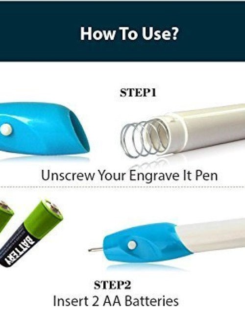 All Surface Writing Engrave Pen | Battery Operated, 2 Engraving Tips(Multicolor) - Pickkart