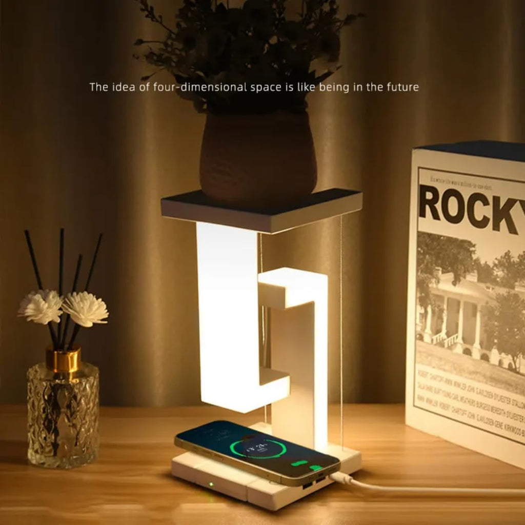 Anti - Gravity Table Night Lamp Light with Mobile Wireless Charging - Pickkart