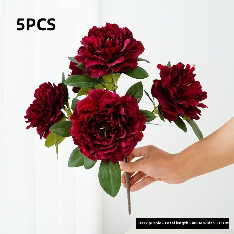 Artificial Flower Peony 5 - head Bouquet Flower Arrangement - Pickkart