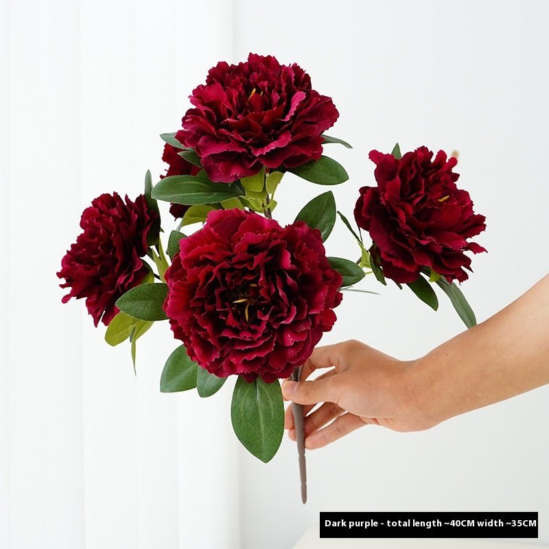 Artificial Flower Peony 5 - head Bouquet Flower Arrangement - Pickkart