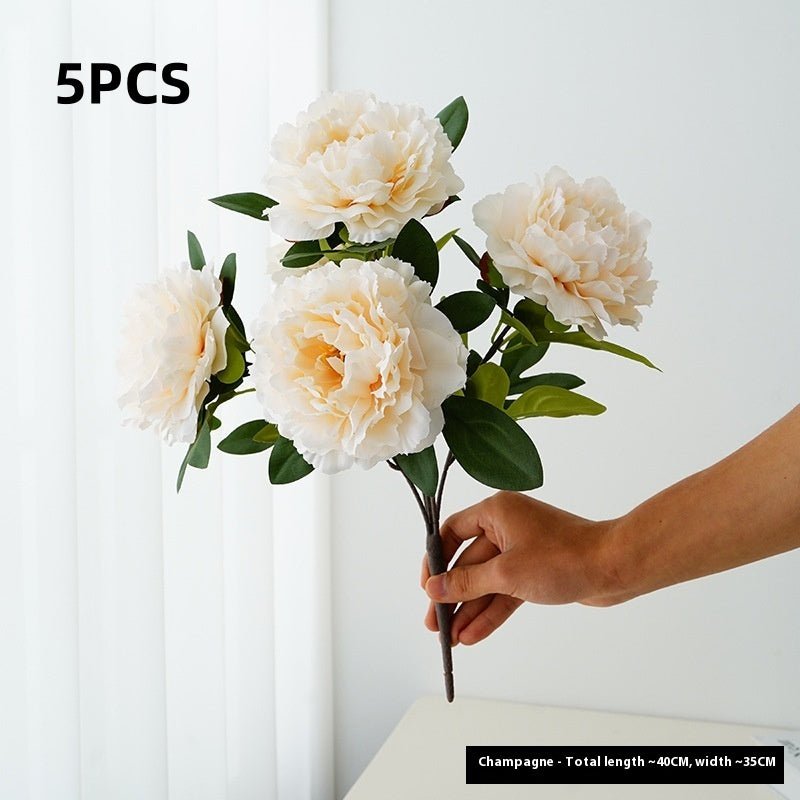 Artificial Flower Peony 5 - head Bouquet Flower Arrangement - Pickkart