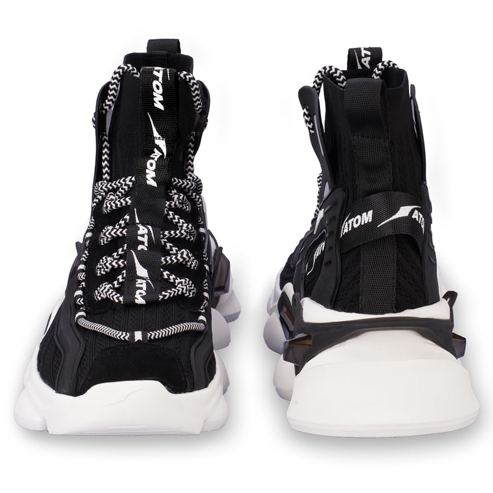 ATOM Gansta1 Men's Hi - Top Knitted Sneakers | EVA Outsole, Perfect for Casual Outings - Pickkart