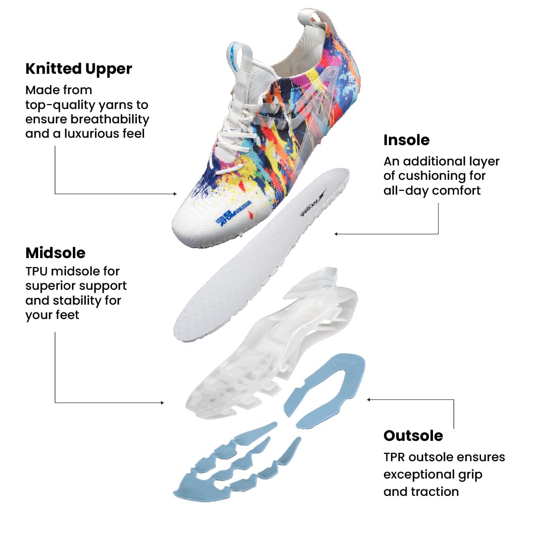 ATOM Men's Phantom Multicolor Sneakers | Stylish & Comfortable Casual Sneakers with Breathable Air Mesh | All - Day Comfort - Pickkart