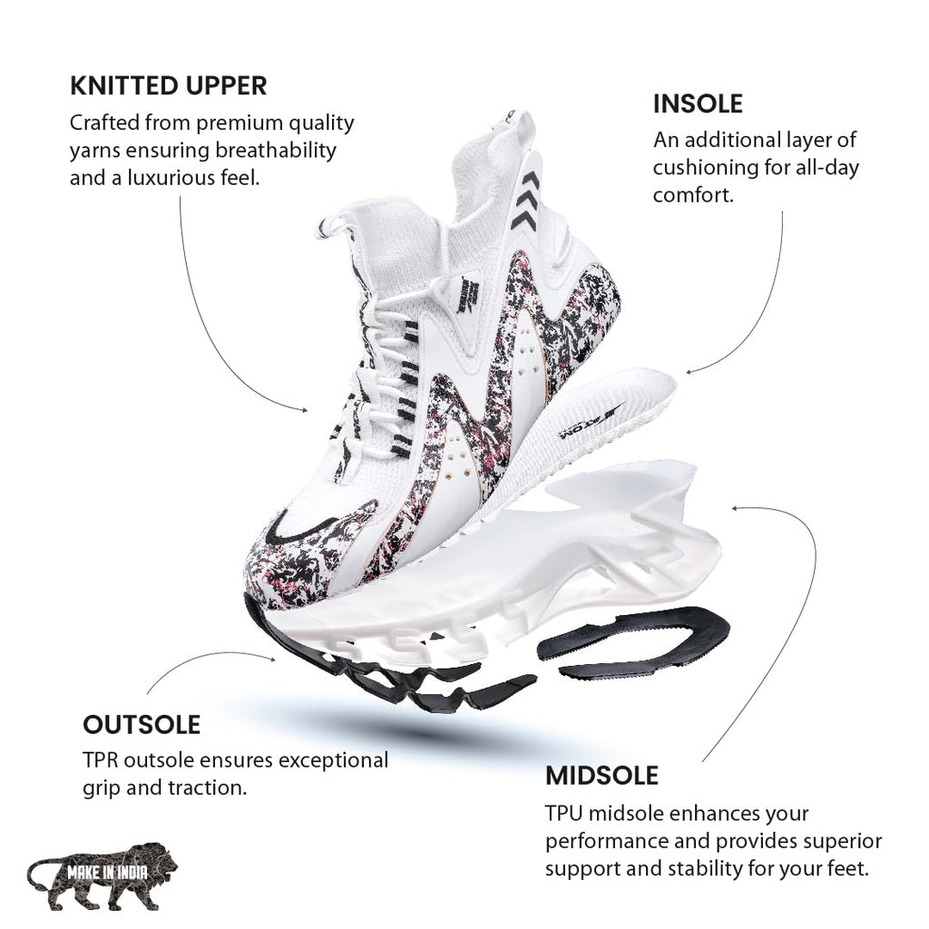ATOM Multi Print Trendy Casual Sneakers | Men's Intensity Sneakers with Breathable Engineered Mesh Upper and TPU Outsole - Pickkart