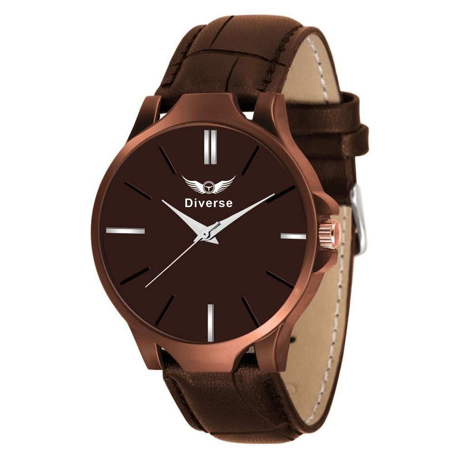 BD Men's Analog Leather Watch - Pickkart