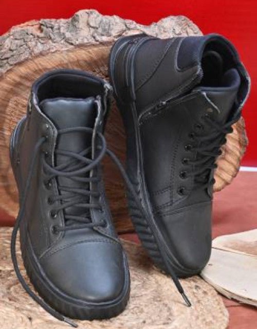 Black Men's Casual Boots - Pickkart