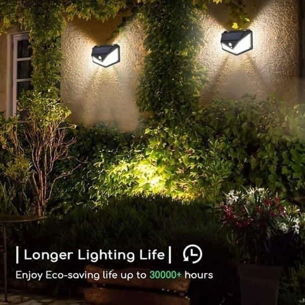 Bright Solar Wireless Security Motion Sensor 100 Led Night Light for Home and Garden ,Outdoors - Pickkart