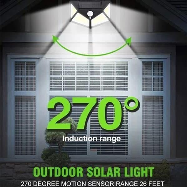 Bright Solar Wireless Security Motion Sensor 100 Led Night Light for Home and Garden ,Outdoors - Pickkart